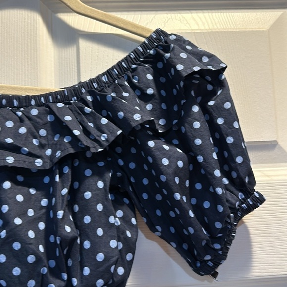 NEW! Majorelle Judah Polka Dot Off Shoulder Ruffle Top XS Cottagecore - Picture 4 of 7